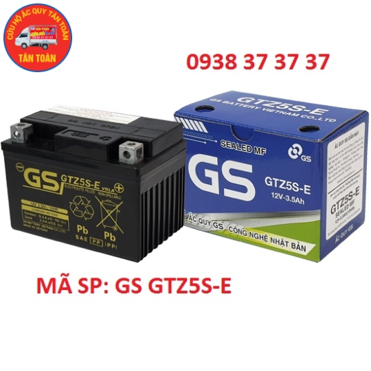 ẮC QUY XE GẮN MÁY GS GTZ5S-E DÙNG CHO XE WAVE RS, CLICK, AIR BLADE F1