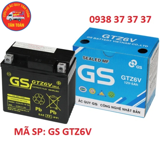 ẮC QUY XE GẮN MÁY GS GTZ6V DÙNG CHO XE VISION, LEAD125, SH MODE,