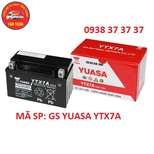 ACQUY GS YUASA YTX7A DÙNG CHO XE ATILA, VESPA, FLY, SHART